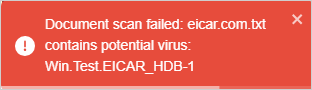 Warning for possible virus in file
